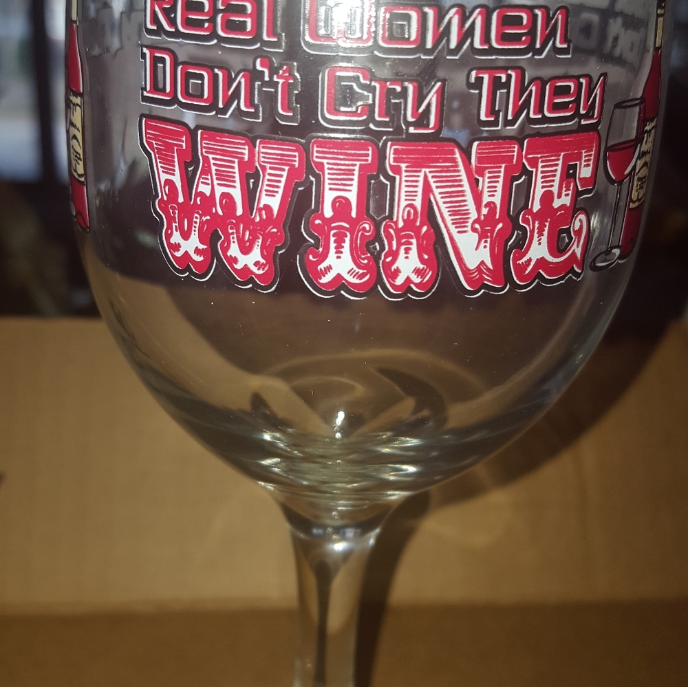4pc New Wine Glass Real Women Don't Cry They WINE - Picture 16 of 16